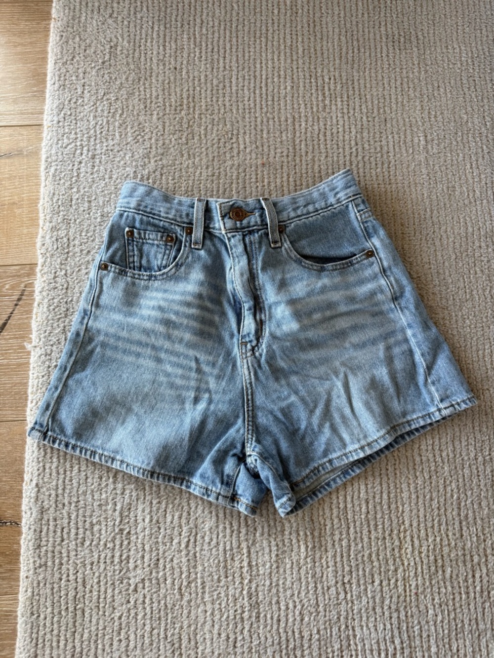 Levi's Light Blue High-Rise Denim Shorts